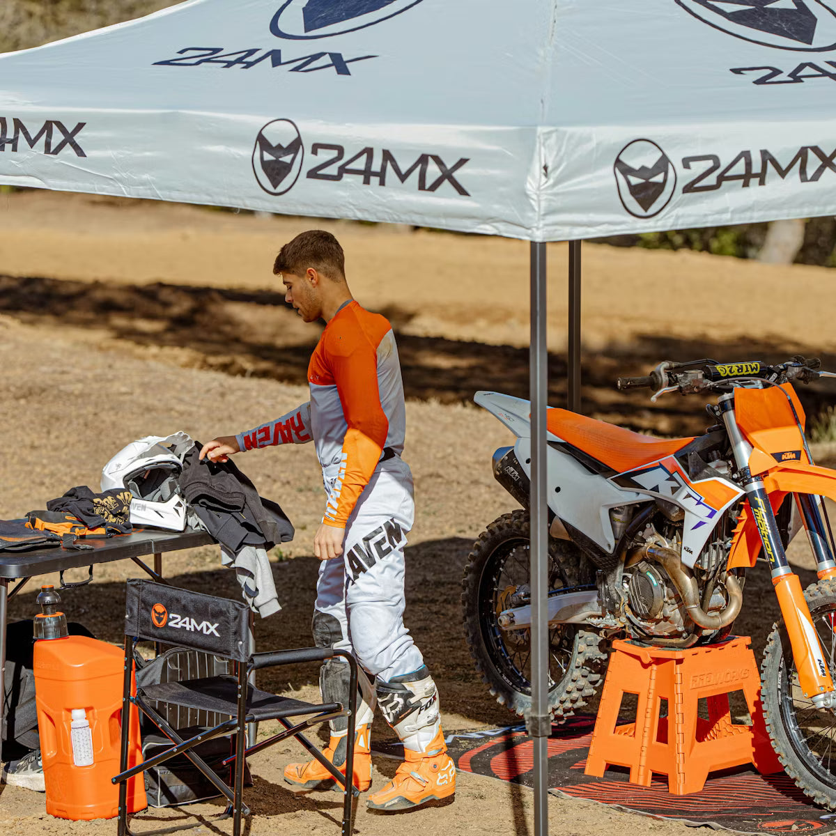 Rennzelt Mit Wänden 24MX Easy-Up Grau