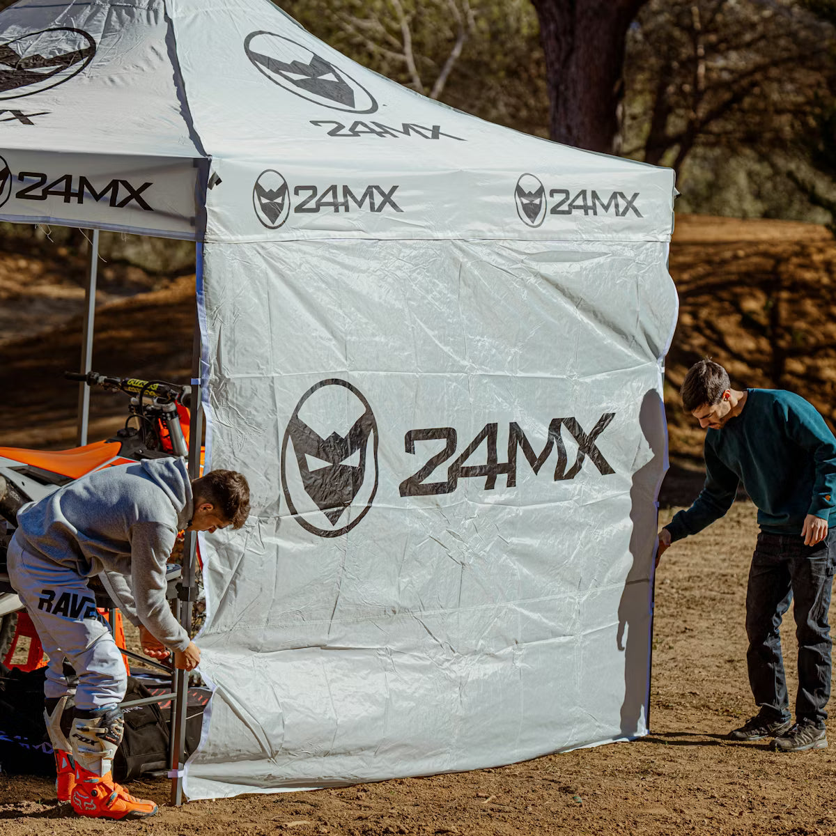 Rennzelt Mit Wänden 24MX Easy-Up Grau