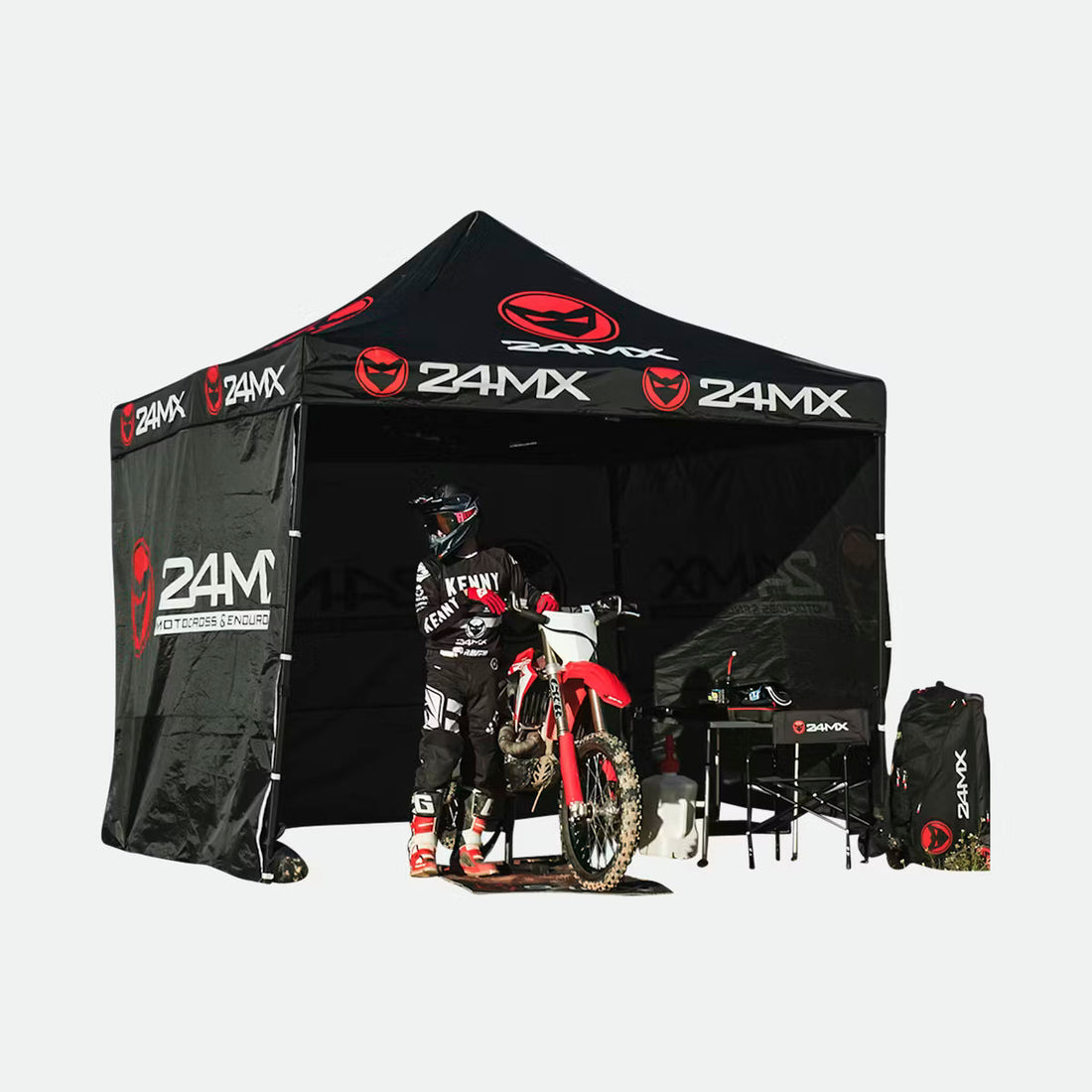 Rennzelt Mit Wänden 24MX Easy-Up Schwarz