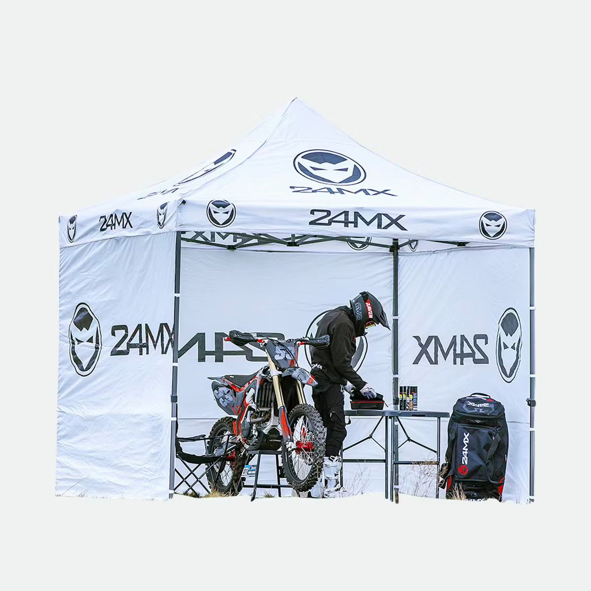 Rennzelt Mit Wänden 24MX Easy-Up Grau
