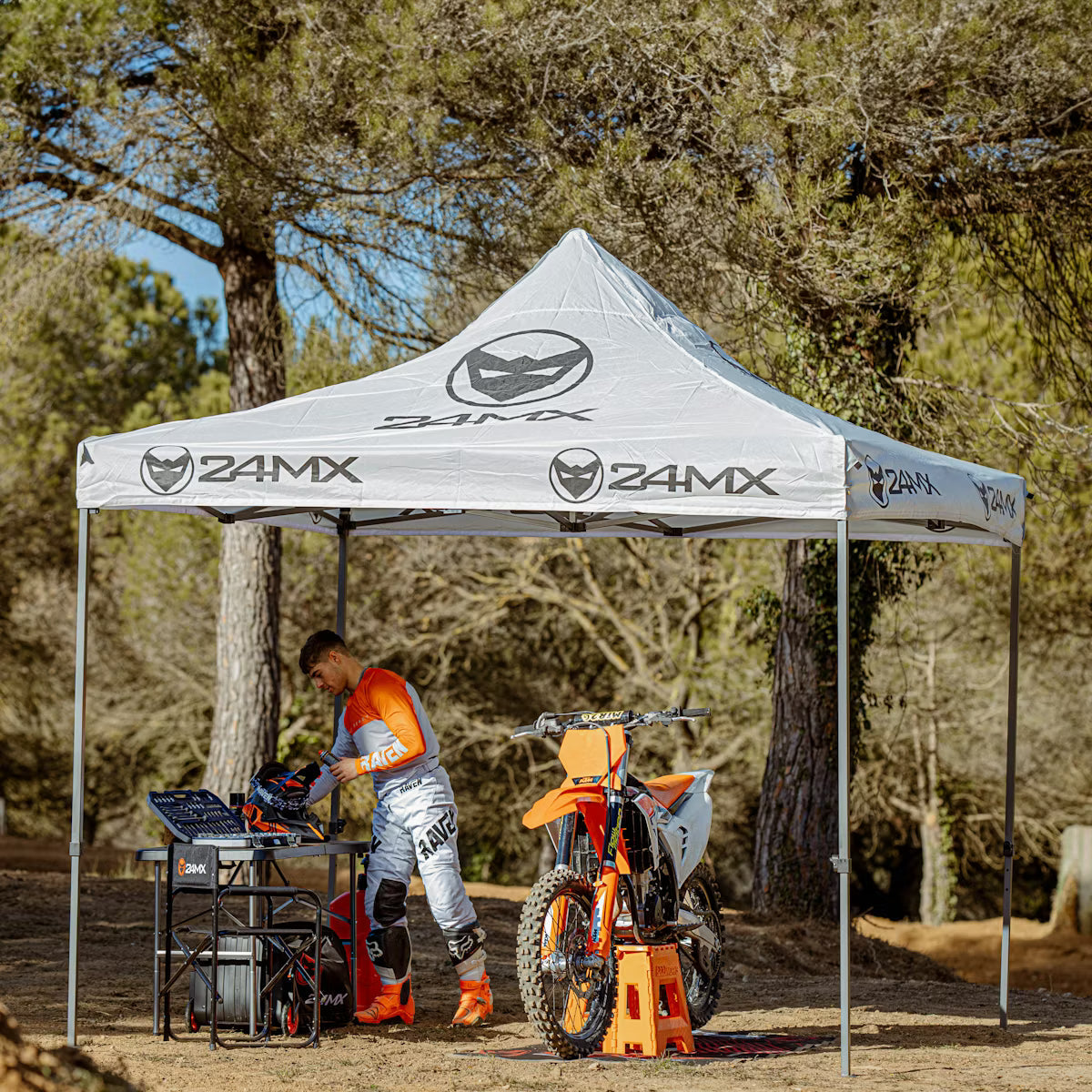 Rennzelt Mit Wänden 24MX Easy-Up Grau